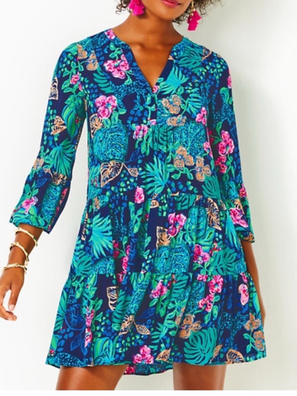 NWT Lilly Pulitzer Gabriel 3/4 Sleeve Tunic Dress